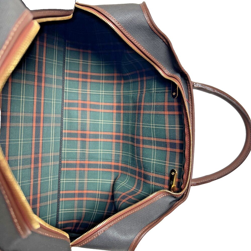 Dunhill Boston Weekender Bag Leather  & Coated Canvas-Luggage Tag & Lock/key - Picture 14 of 15